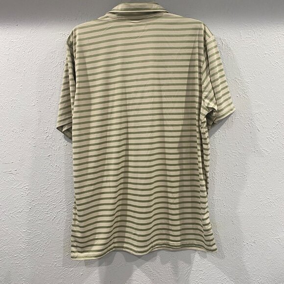 Columbia, NWT, Hiking Striped Polo, men's  size L, in beige and army green. - Picture 2 of 7